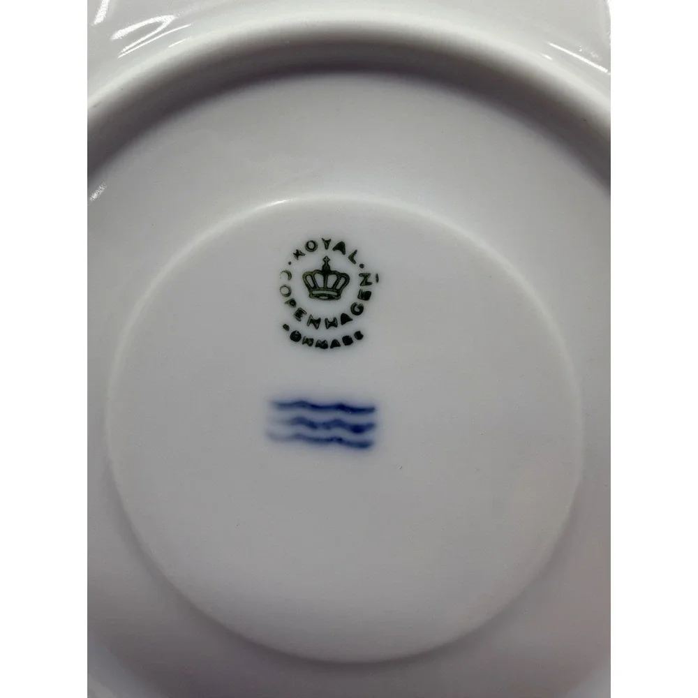 Royal Copenhagen White Half Lace Saucers Only Set of 4 Fluted Porcelain Denmark